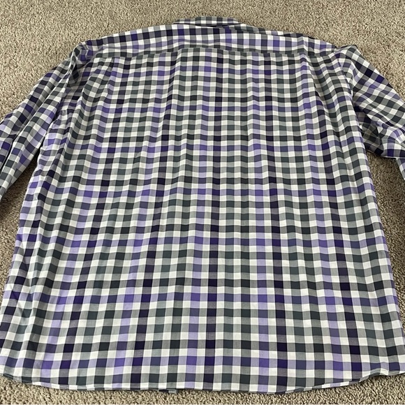 St. Croix Shirt Mens 2XL Plaid Button Colorful Work Office Prep Purple Gray E135 - Picture 3 of 9